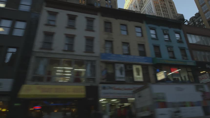 Driving thru a city