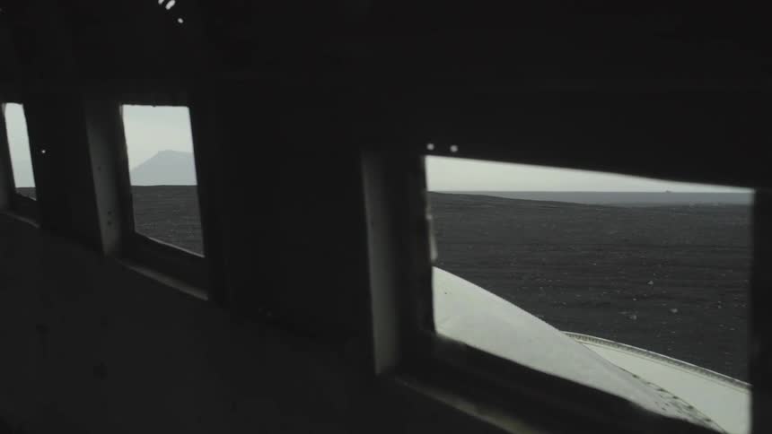 The inside of a planes hull