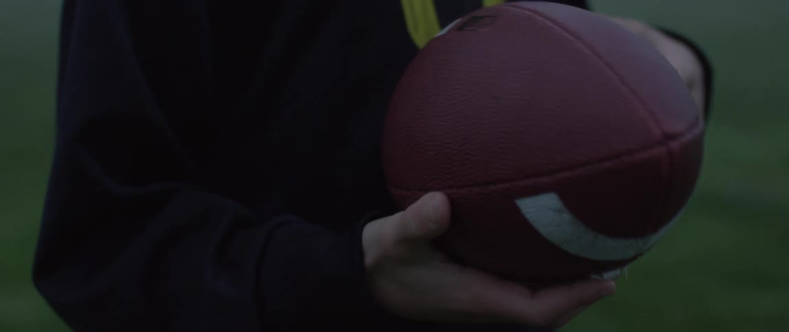 A man prepares to play football