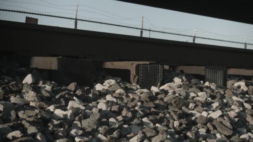 Rocks next to a train track