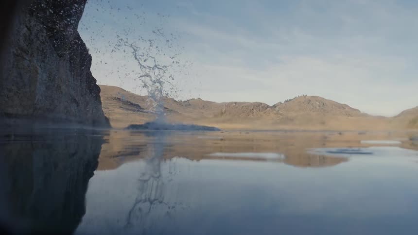 A person diving into some water