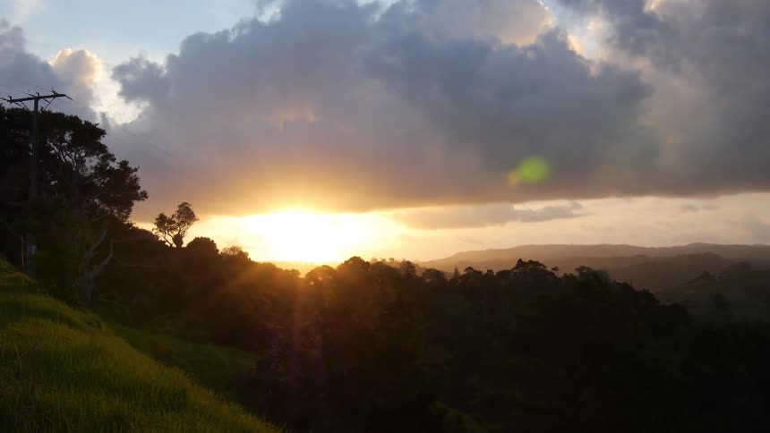 A orange cloudy sunset