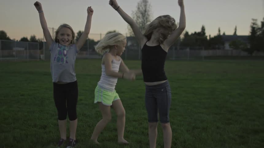 Children are playing in a field