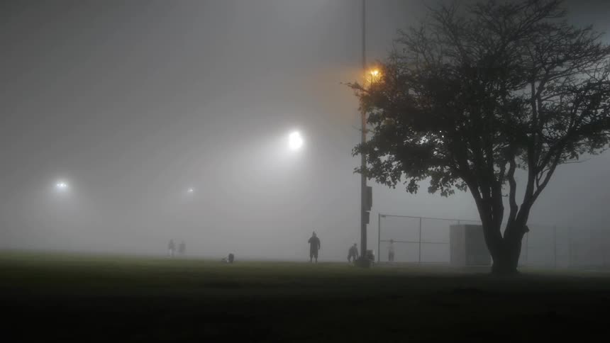 Soccer pitch at night