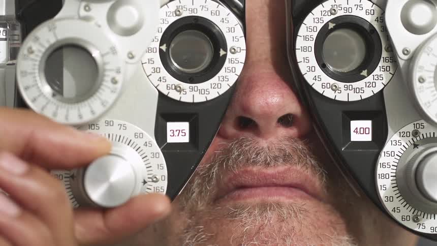 A person getting the vision tested