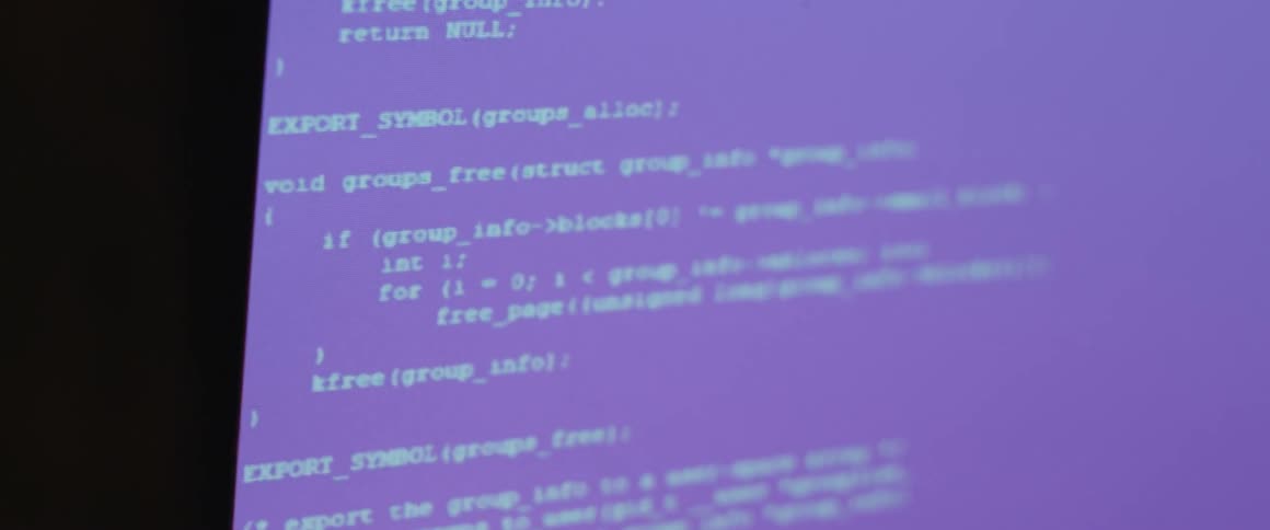 Codes on a computer screen