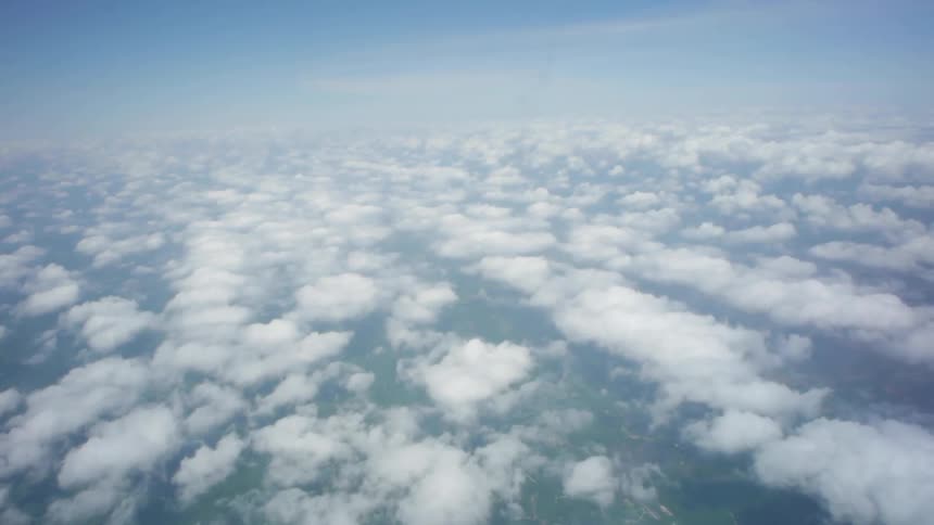 Looking down at clouds