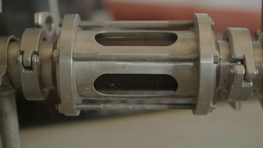 Liquid flows through factory equipment