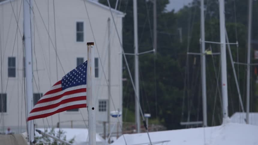 A waving american flag