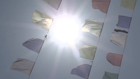 Flags blowing in the wind