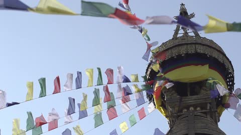 Flags blowing in the wind