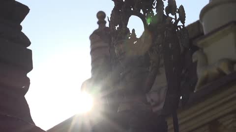 A religious statue in the sun