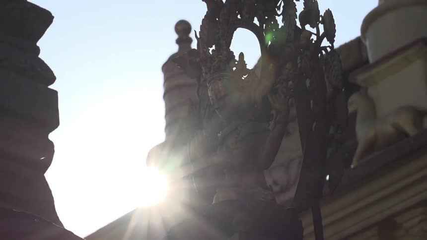 A religious statue in the sun