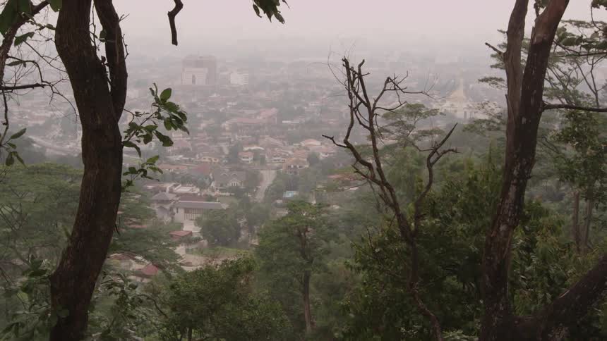 Overlooking a town from up above