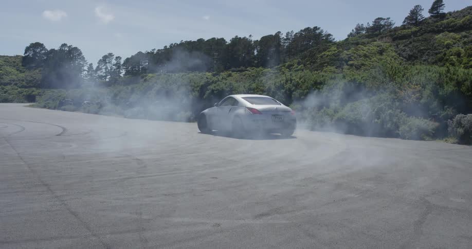 A person drifting a car