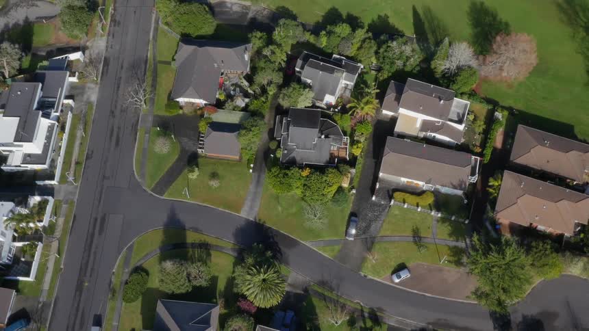 Homes are lined up on the streets of a residential area