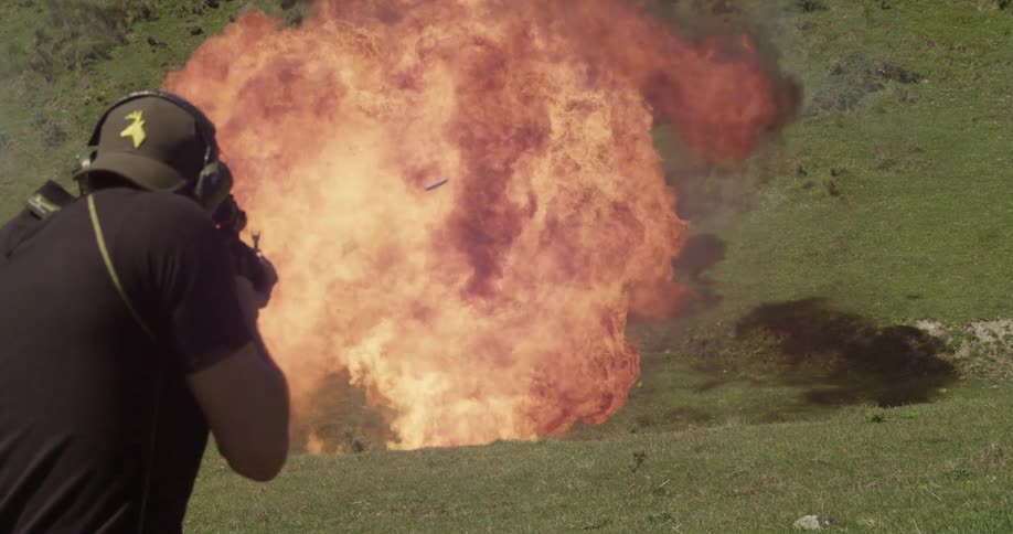 A person shooting at something