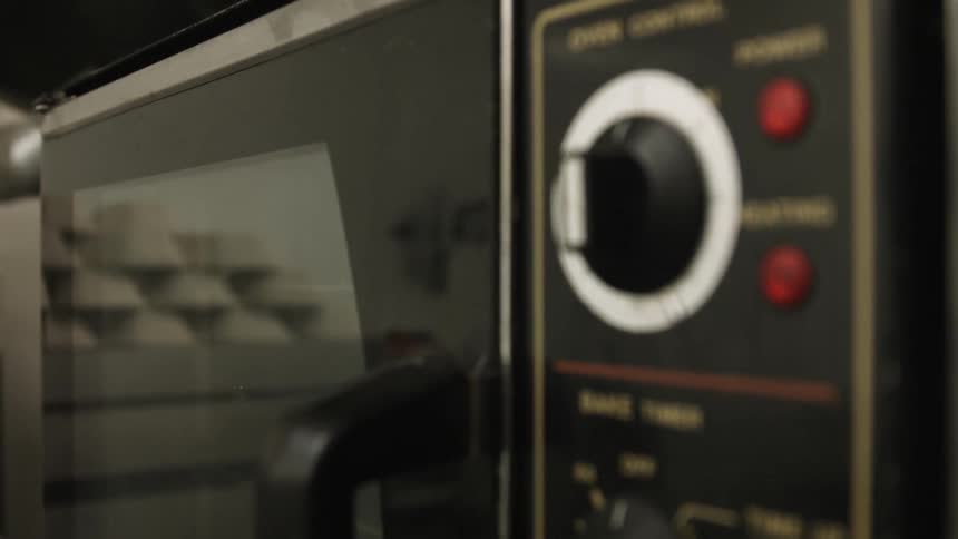 Close up shot of the microwave