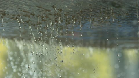 A footage of slow motion water droplets