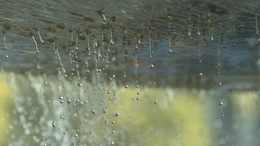 A footage of slow motion water droplets