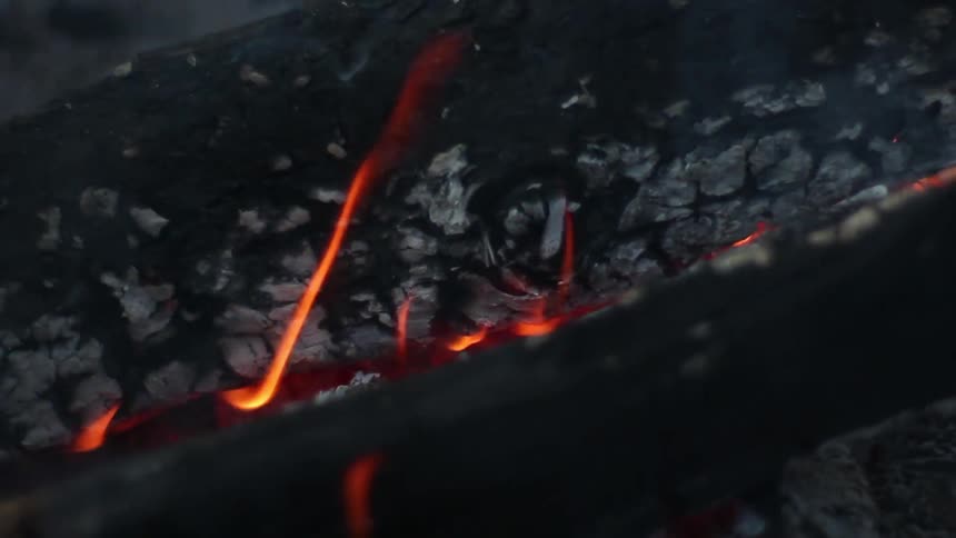 A fire crackling