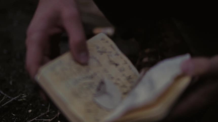 A person opening up a book