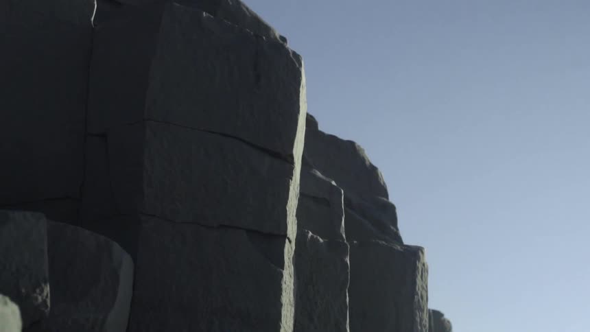 A rocky jagged cliff side