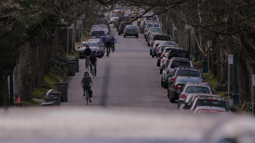 A  busy suburb street