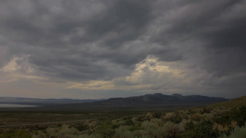 Clouds roll  into the view in the distance