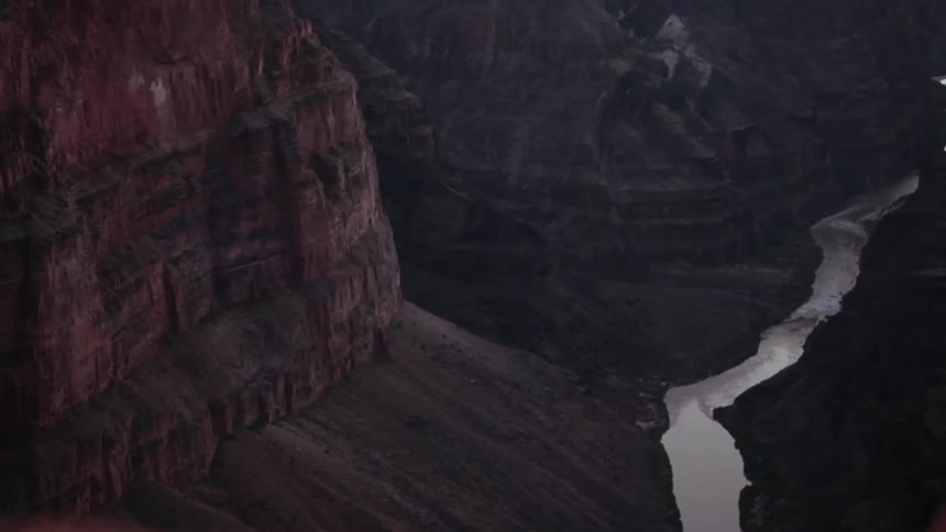 River flowing through a deep canyon