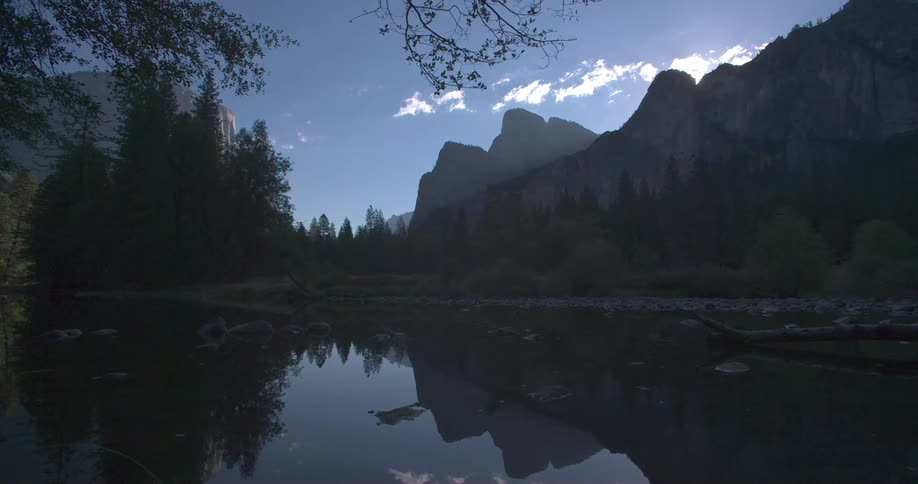 A beautiful mountain lake scene
