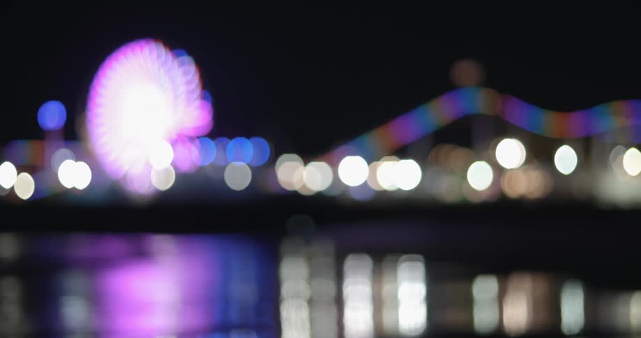 A carnival at night time