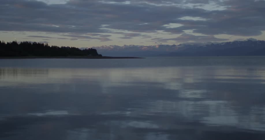 Calm lake landscape at dusk