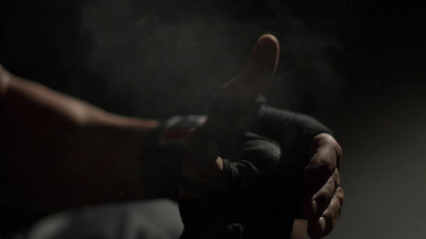 A man prepares to box